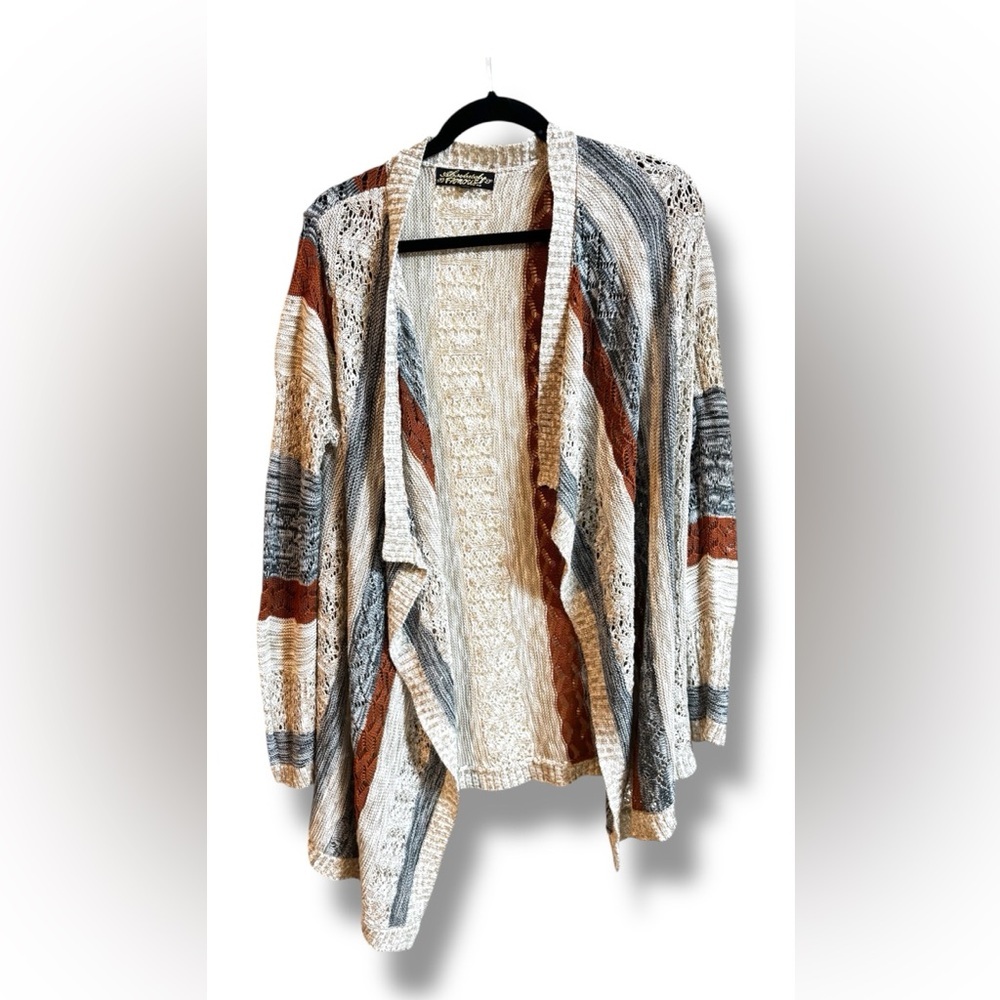 Absolutely Famous Knitted Striped Cardigan Size M - Picture 3 of 4